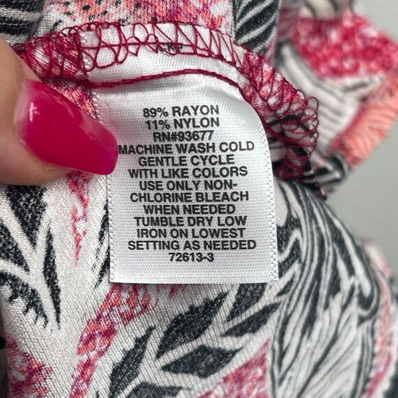 Liz Claiborne Tropical Hawaiian Blouse 3X Vacation Slimming Lightweight - Picture 8 of 9